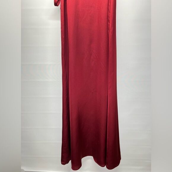 Show Me Your MuMu Noelle Wrap Dress in Ruby Luxe Satin S - Picture 7 of 15